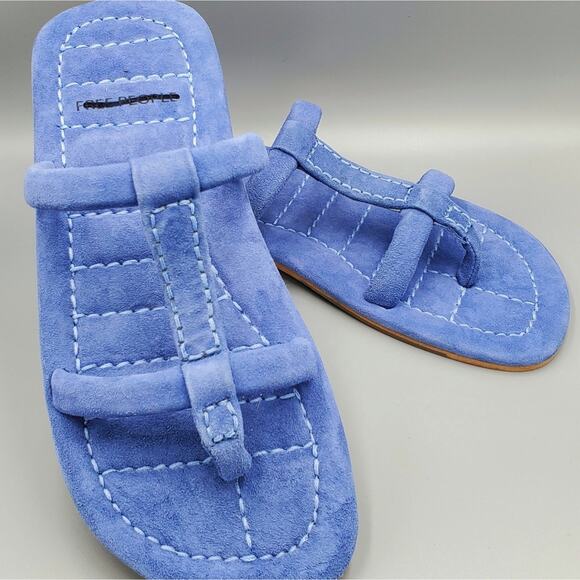 Free People Suede Hadden Sandal Size 6 and 6.5 in Lapis Blue - Picture 2 of 8